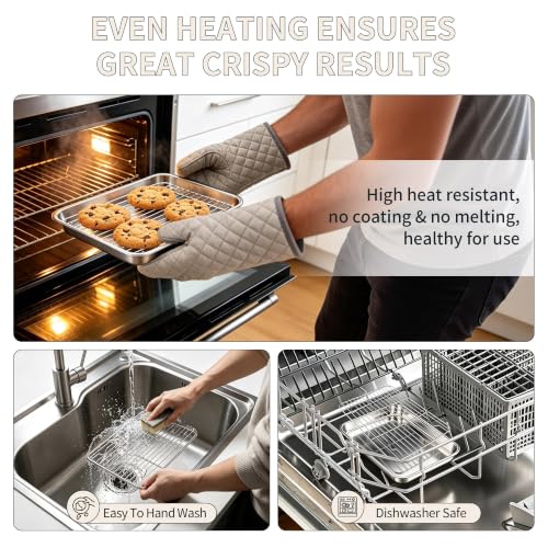 Stainless Steel Toaster Oven Pan with Rack Set