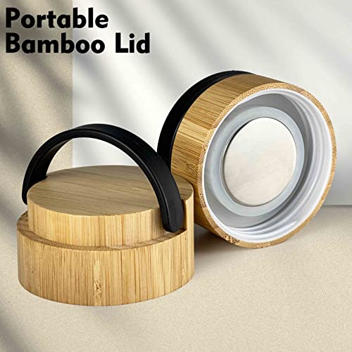 32 oz Motivational Glass Water Bottles with Bamboo Lid Straw and Time Marker