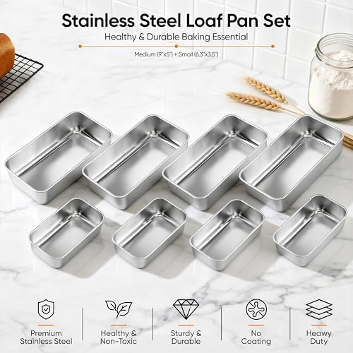 Loaf Pan Set 9x5Inch Bread Pans & 6.3x3.5Inch Mini Bread Baking Pan (20 Count)