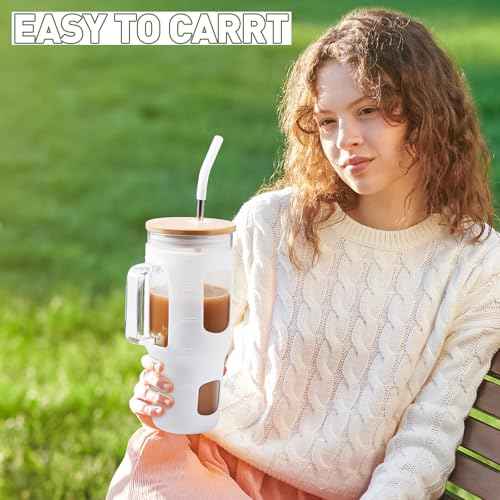 Glass Tumbler with Straw and Lid