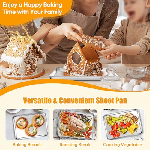 1 Pack 9 x 7 Inches Mini Stainless Steel Baking Sheet