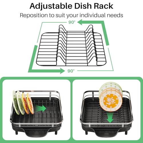 Expandable Dish Drying Rack for Small Kitchen Counter