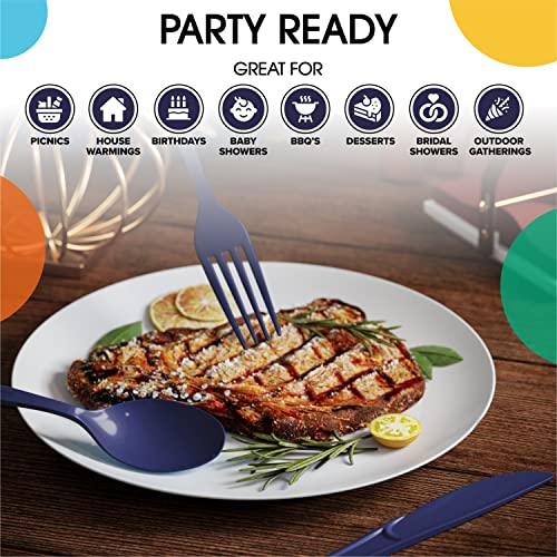 Party Solids Heavy Duty Plastic Cutlery (200 Count)