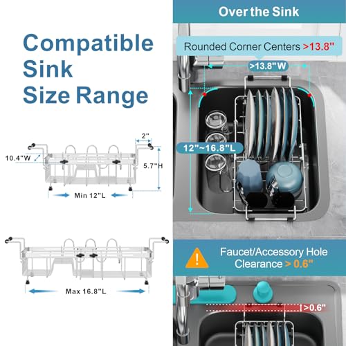 Small Sink Dish Drying Rack with Cup Holder