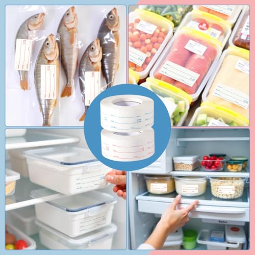 4 Rolls 1000 Pieces Removable Food Labels (2000 Count)
