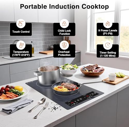 Double Induction Cooktop Portable Electric Cooktop 12'' Hot Plate