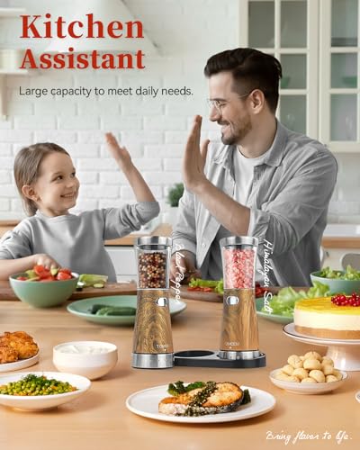 Electric Salt and Pepper Grinder Set with Storage Base (2 Count)