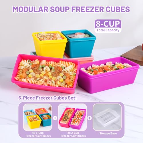 Silicone Freezer Molds with Lids (6 Count)