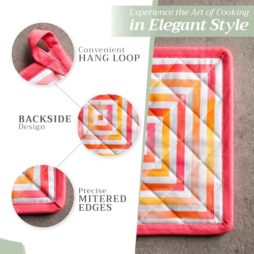 100% Cotton Oven Mitt & Pot Holder Set