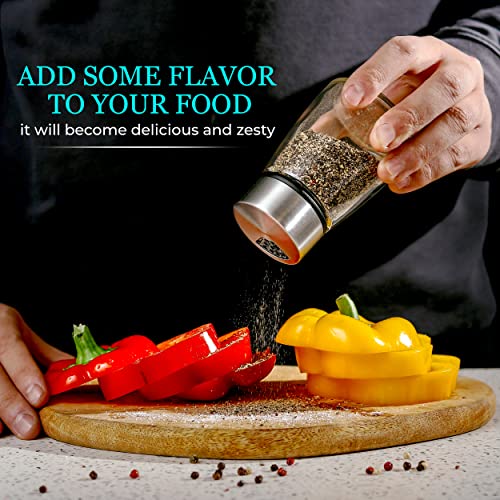 Salt and Pepper Shakers Set with Adjustable Pour Holes (2 Count)