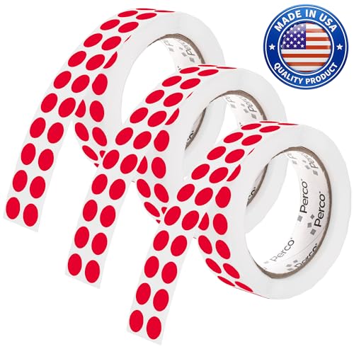 Red Perforated Round Circle Dot Sticker 1 (3 Count)