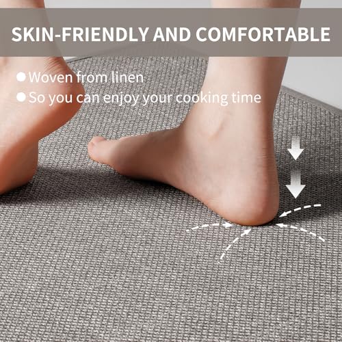 Extra Long Kitchen Runner Rugs Kitchen Mat Non Slip Gray 17"x95"