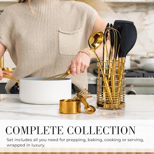 Black and Gold Kitchen Utensils Set (15 Count)