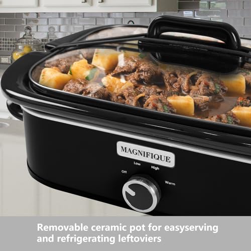 4 Quart Slow Cooker with Casserole Manual Warm Setting