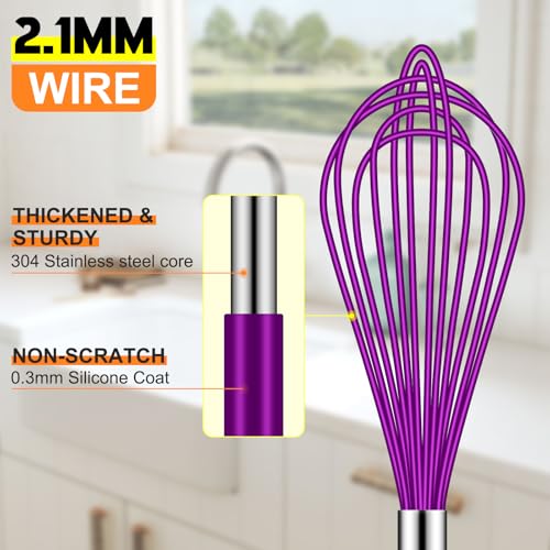 4 Pieces Silicone Whisks Set (4 Count)