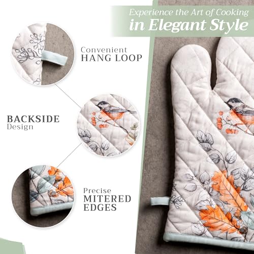 100% Cotton Oven Mitt & Pot Holder Set