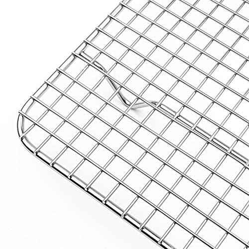 Set of 2) Stainless Steel 8-1/2" x 12" Baking & Cooling Racks (Fits Quarter Sheet Pan) - Cookie Baker's Oven Wire Rack (2 Count)