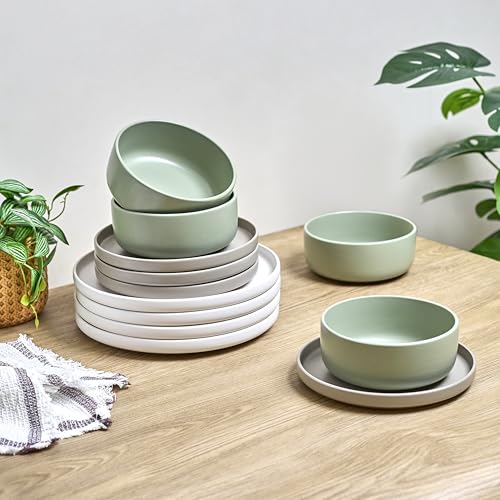12 Piece Stoneware Dinnerware Set for 4