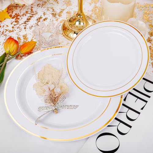 60 Pcs Gold Plastic Plates (60 Count)