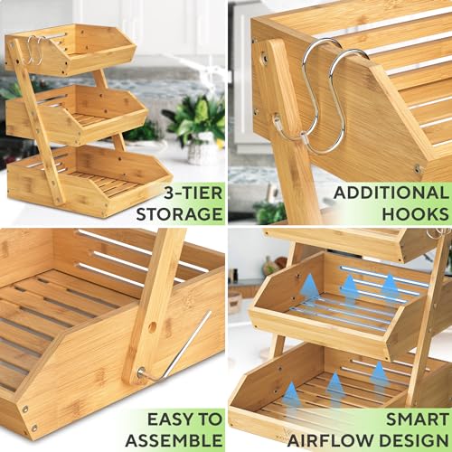 Bamboo 3 Tier Fruit Basket