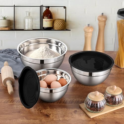 Mixing Bowls with Lids Set of 3 (6 Count)