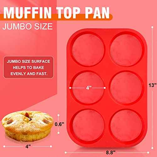 Silicone Muffin Top Pans for Baking 4inch Jumbo Size (2 Count)