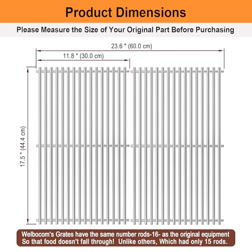 17.5" Stainless Steel Grill Grates