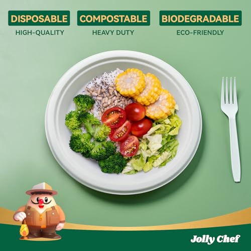 Compostable Heavy Duty Plates 9 Inch [300 Pack] Eco (300 Count)