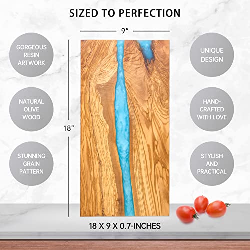 Italian Olive Wood luxury Cheese board with Resin