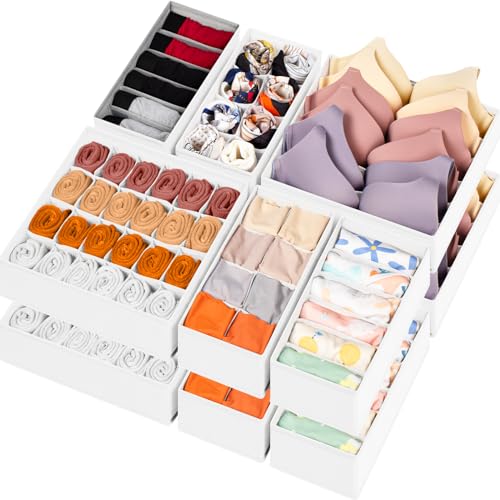 12 Pack Drawer Organizers for Clothing (12 Count)