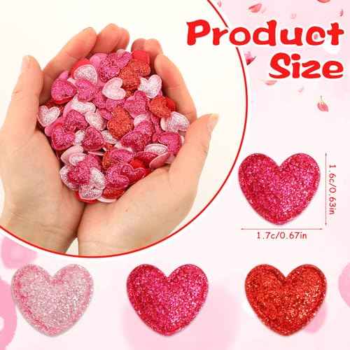 500 Pcs Red Rose Pink Valentine's Day Confetti Glitter Decor (500 Count)
