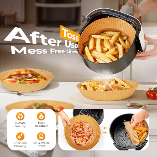 400Pcs 8 Inch Round Air Fryer Liners Disposable for 5 (400 Count)