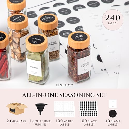 Glass Spice Jars With Bamboo Lids (4 Count)