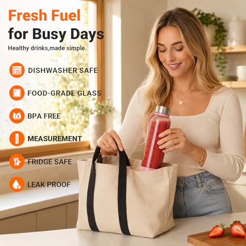 18 oz Glass Water Bottles (6 Count)