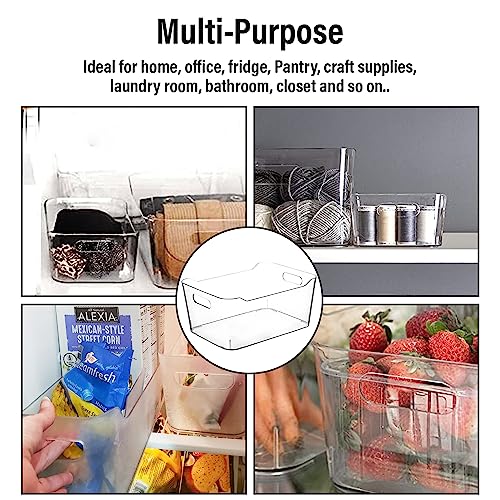 Clear Plastic Storage Bins for Kitchen Organization or Pantry Organizers and Storage (4 Count)