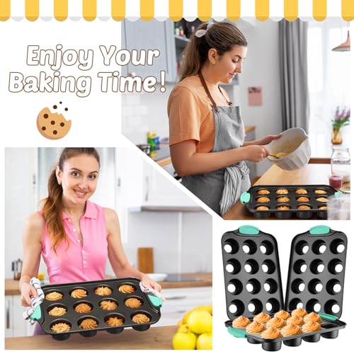 3 Pack Mini Cheesecake Pans Removable Bottom 12 Cavity (3 Count)