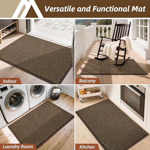 Dirt Trapper Door Mat 24"x36" Non Slip Washable Brown