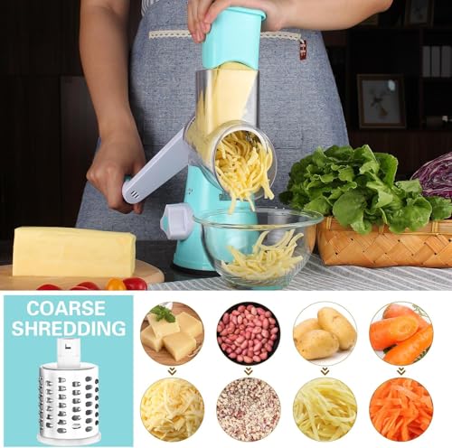 Cambom Rotary Cheese Grater Hand Crank Cheese Shredder for Fresh Cheese