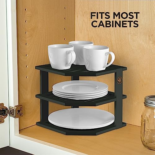 Black Plate Organizer for Cabinet