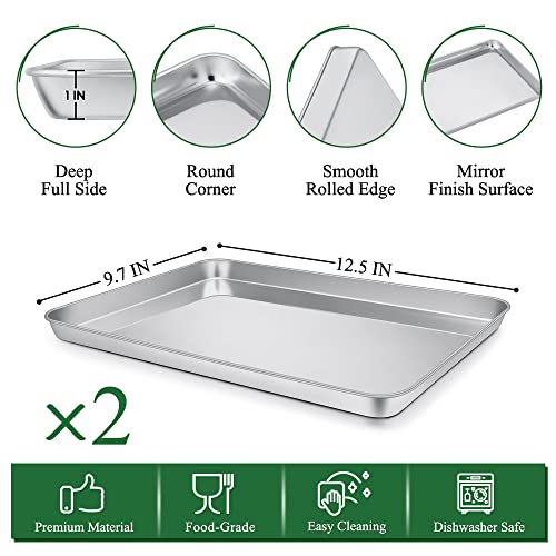 12.5 Inch Toaster Oven Pan Tray with Wire Rack