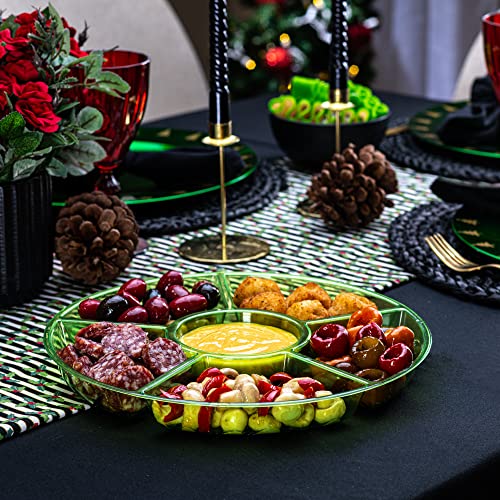 6 Sectional Round Plastic Serving Tray