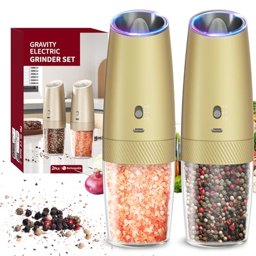 Gravity Electric Salt and Pepper Grinder Set with 2 (2 Count)