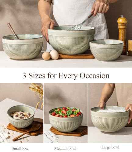 Ceramic Mixing Bowls Set of 3 (3 Count)