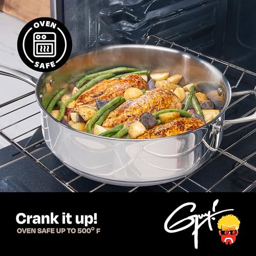 5 Qt Stainless Steel Sautepan with Lid