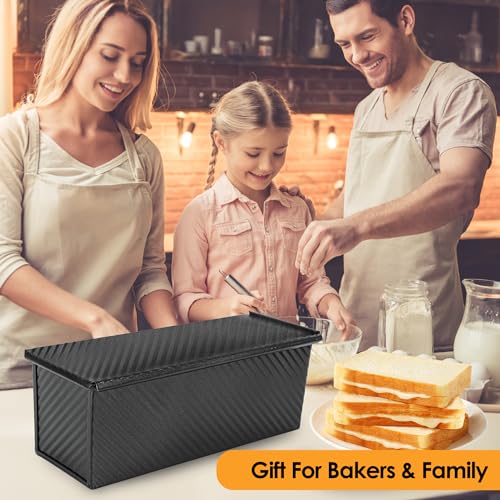 2 Pack Black 13inch Pullman Loaf Pan with Lid (2 Count)