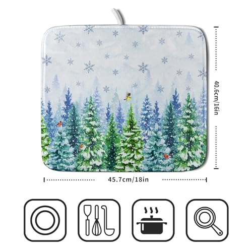 Winter Forest Dish Drying Mats