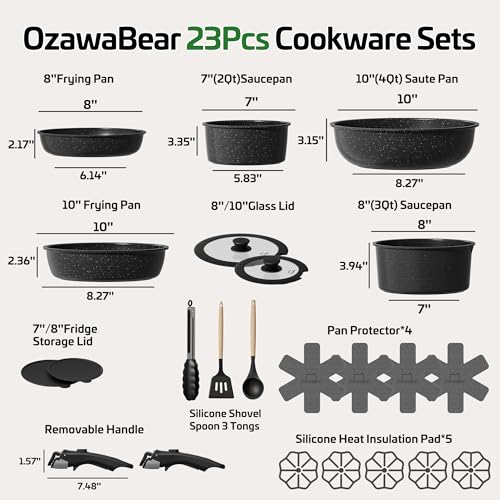 23 Pcs Pots and Pans Set Non Stick