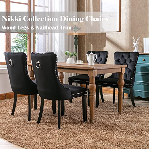 Black Velvet Dining Chairs Set of 4 (4 Count)