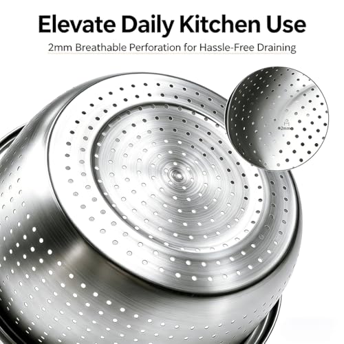 4 Piece Stainless Steel Mixing Bowls and Microporous Colanders Set (4 Count)