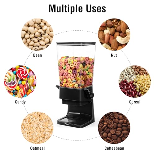 Cereal Dispenser Countertop with 2 Pack Bowls and Spoons 5.5 Qt (2 Count)
